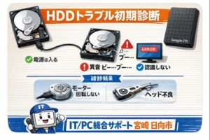 ハードディスクトラブル診断作業