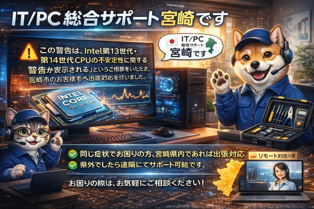 INTEL13世代　14世代のBIOSアップグレード対応を行いました。