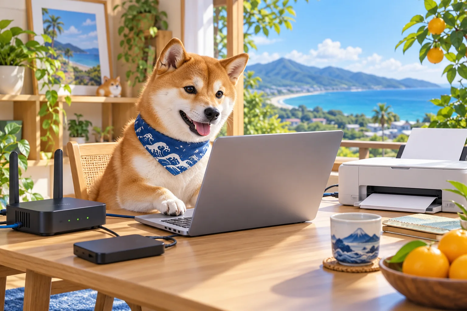 パソコンの初期設定・セットアップ代行｜宮崎県のIT/PC総合サポート宮崎をイメージした動物たちのITサポート風景